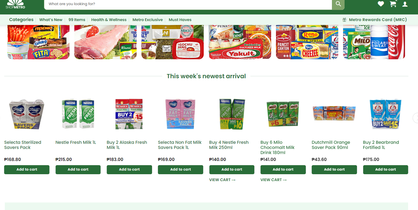 ShopMetro homepage showing newest arrivals