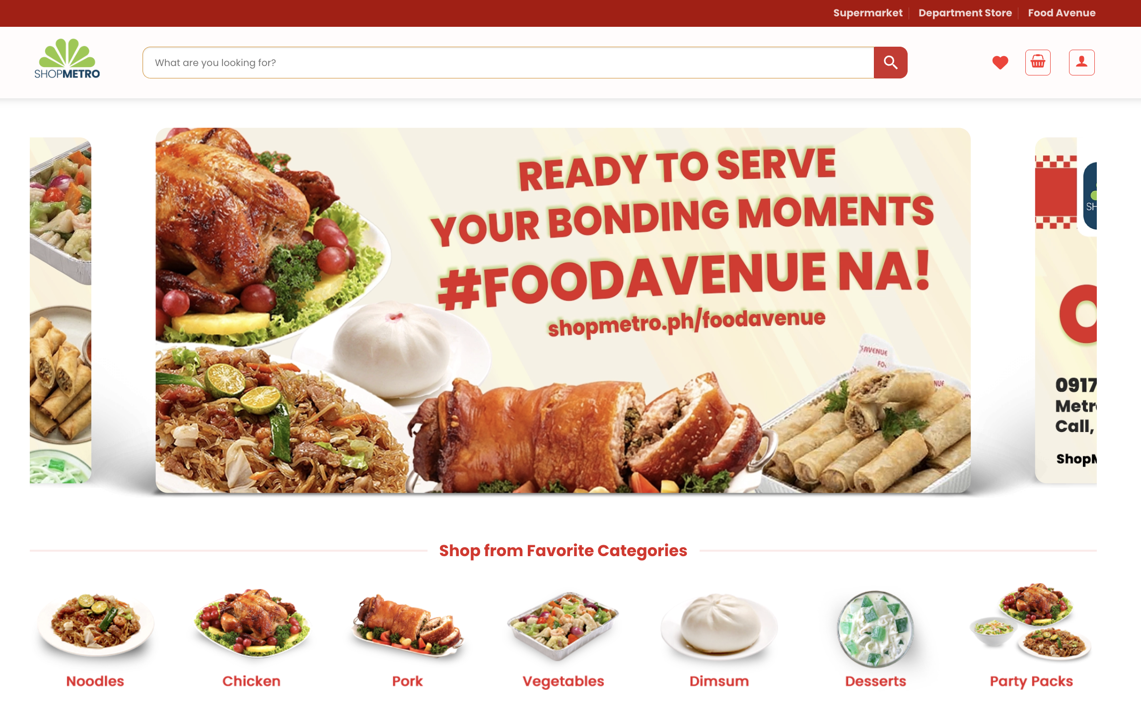 ShopMetro Food Avenue landing page