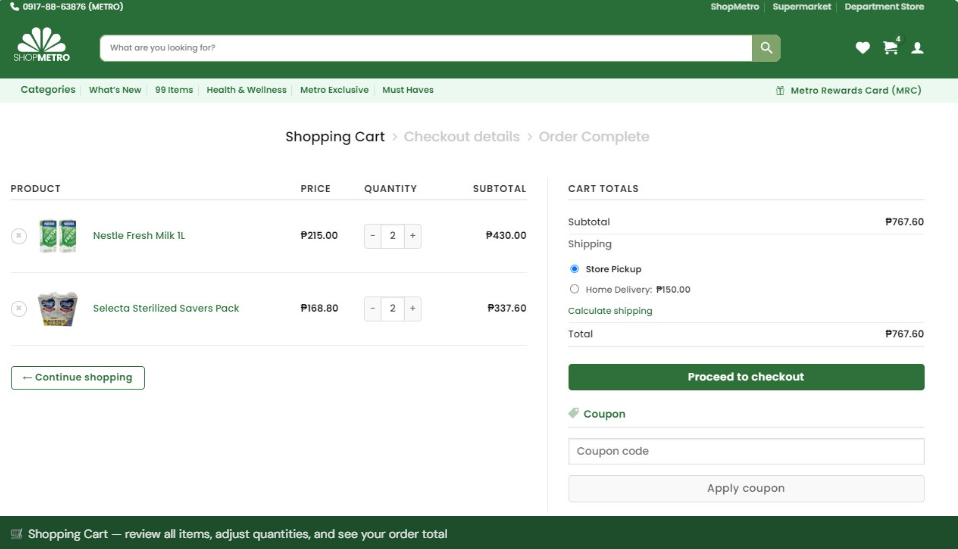 Manage Cart Items