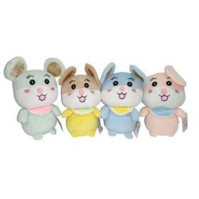Huggables Mouse Standing  With Glitter On Ears 4 Colors Mixed