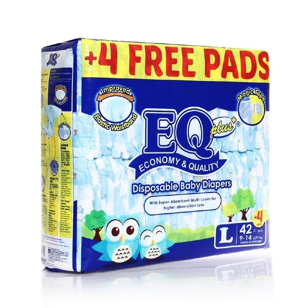 Eq Plus Diaper Jumbo Pack Large 42Pcs