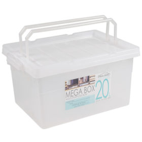 Megabox Storage Box with Handle 20L Transparent Clear