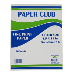 BUY 10 FREE 2 Book Paper Sub-16 Paperclub Short - Pk20