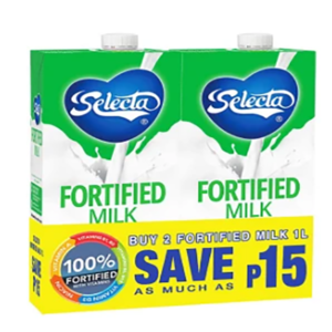 Buy 2 Selecta Fortified Milk 1L Save P15
