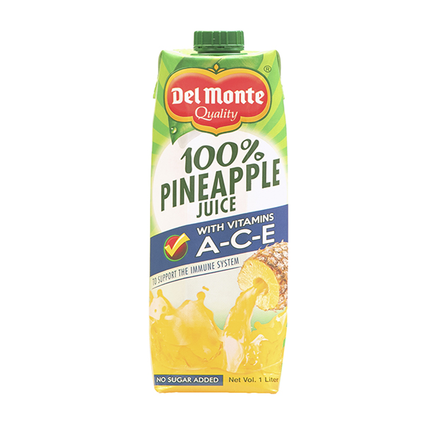 Del Monte 100% Pineapple Juice With Ace Tetra 1L