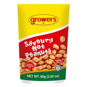 Growers Savoury Hot Peanuts 80G