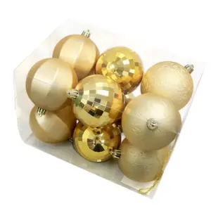 Ball Set 8 cm (12pcs Pvc Box) Gold