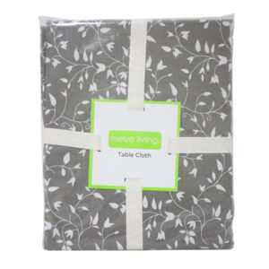 Metro Living Table Cloth Printed Round- Gray