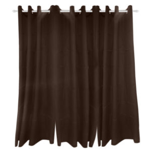 Eyelet Curtain Block Out Plain - Brown