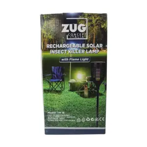 Alternative view of Solar Bug Zapper With Flame Light Black