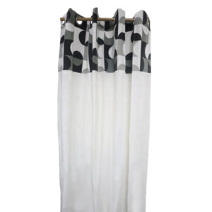 Metro Living Eyelet Curtain Plain Combination Off White & Light Gray - 55" x 84"