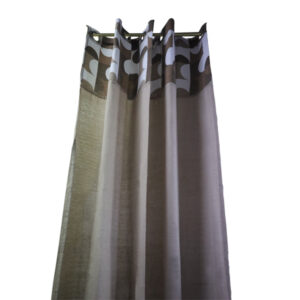 Metro Living Eyelet Curtain Plain Combination Dark & Beige - 55" x 84"