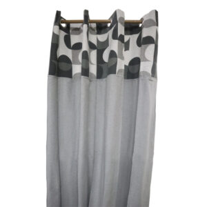 Metro Living Eyelet Curtain Plain Combination Light Gray & Dark Gray - 55" x 84"