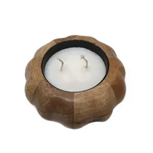 Alternative view of Scented Candle In Wooden Holder Vanilla Scent