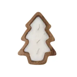 Scented Candle In Wooden Holder Vanilla Scent