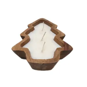 Alternative view of Scented Candle In Wooden Holder Vanilla Scent