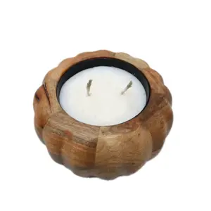 Alternative view of Scented Candle In Wooden Holder Vanilla Scent