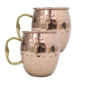 Whitman Cup Mule Hammered Head Set of 2 8oz