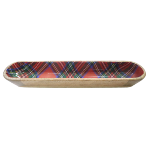 Alternative view of Whitman Serving Platter Checkered Pattern Mango Wood 15" x 3" x 2"