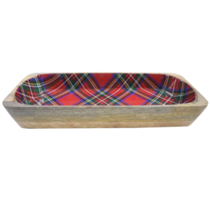 Alternative view of Whitman Serving Platter Checkered Pattern Mango Wood 12" x 4.75 x 2"