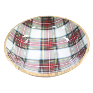 Alternative view of Whitman Serving Bowl Checkered Pattern Mango Wood 10.5" x 4"