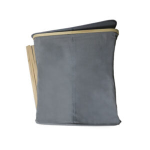Laundry Hamper Waterproof Stripe Bamboo With Cover - Gray