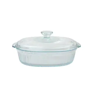 Casserole Oval 1800ml with Glass Cover Vertical  (Boro)