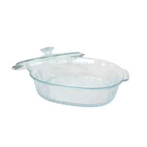 Alternative view of Casserole Oval 1800ml with Glass Cover Vertical  (Boro)