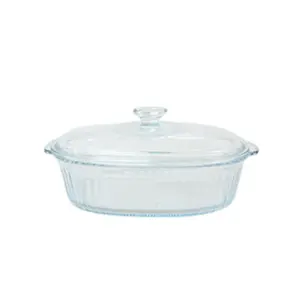Casserole Oval 2800ml with Glass Cover Vertical  (Boro)