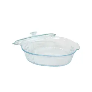 Alternative view of Casserole Oval 2800ml with Glass Cover Vertical  (Boro)