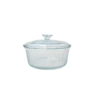Casserole Round 2400ml with Glass Cover Vertical  (Boro)