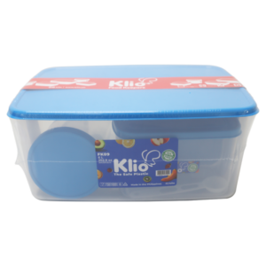 Klio Food Keeper 4 Pc Blue - 6 Liters - 202.9 oz - 30 x 20 x 12cm