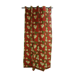 Eyelet Curtain Canvass Christmas Red