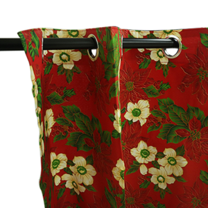 Alternative view of Eyelet Curtain Canvass Christmas Red