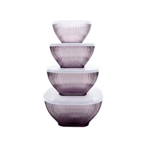 Salad Bowl Set Square 4Pc with Box