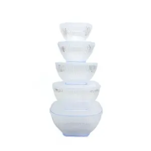 Salad Bowl Set Square 5Pc with Box