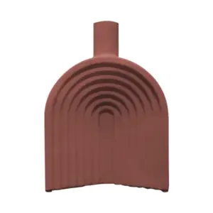 Ceramic Vase Brown 19 x 7 x 25.5 cm