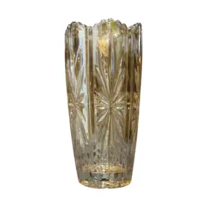 Glass Vase Amber 8 x 8 x 16 cm