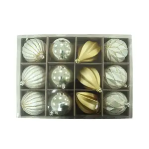 Ball Set 8-11 cm (12pcs Paper Box) Gold-Silver