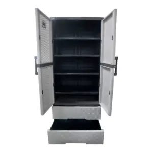 Alternative view of Cabinet with 2 Drawers Collapsible Rattan Design