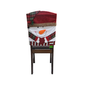 Alternative view of Chair Cover Checkered Christmas White-Orange