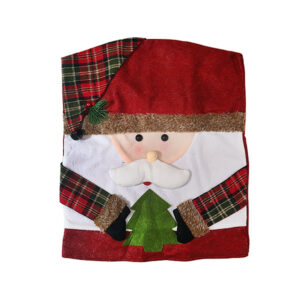 Chair Cover Checkered Christmas White