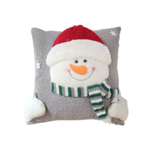 Throw Pillow Case Santa Clause Face Gray