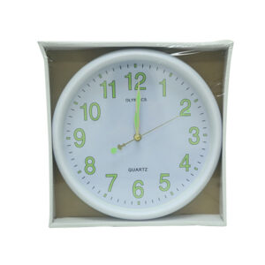 Wall Clock Luminious Rnd White 11.5
