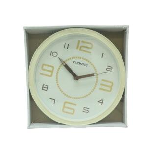 Wall Clock  Rnd Light Brown 12  cm