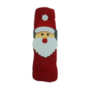 Table Napkin Rolled  With Christmas  Felt Ring Red Color