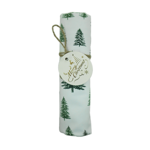 Table Napkin Cotton Canvaass Christmas Tree - White-Green