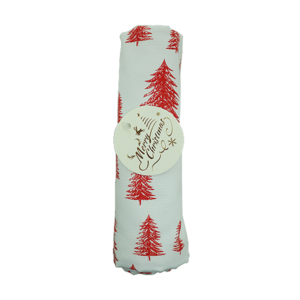 Table Napkin Cotton Canvaass Christmas Tree White-Red