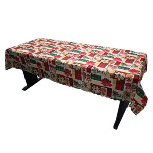 Poinsettia Print Tablecloth 140x140cm | 4-Seater Dining Table Cover