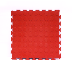 Garrage Rubber Mat Heavy Duty Dot 33x33 Red